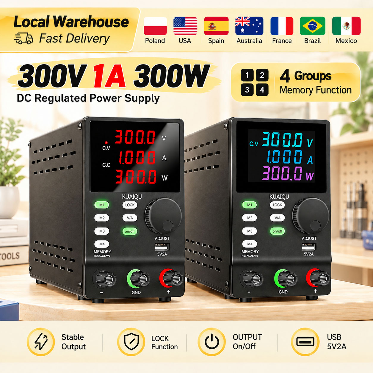 KUAIQU 300V 1A 300W Zasilacz D – Switching Dc Power Supply 300V 1A recenzja i cena